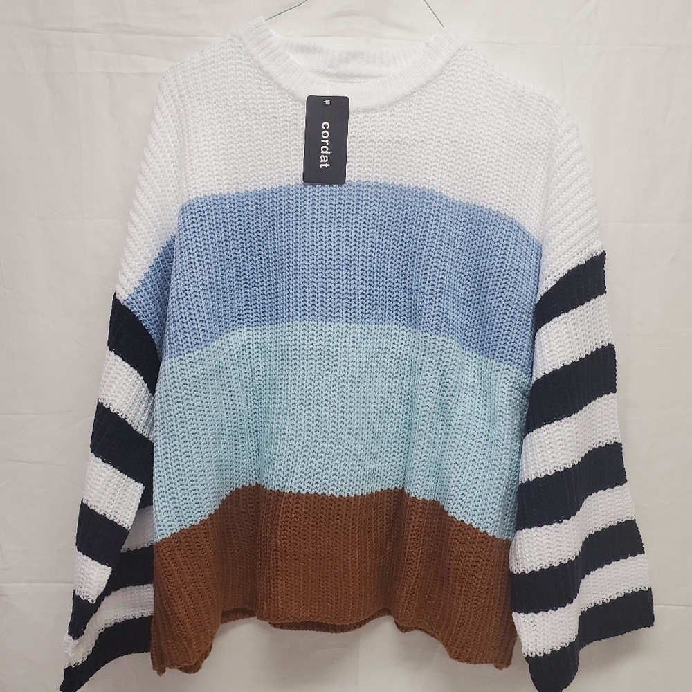 Women's Striped Sweater-Size M- Cordat